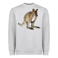 Heather Grey Hand Drawn Wallaby Animal Heavyweight Sweatshirt - LillyAllenDesigns