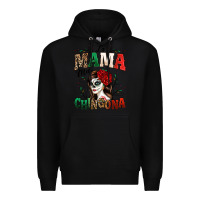 Black La Mama Mas Chingona Premium Hoodie - texasbilliewilder