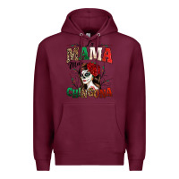 Burgundy La Mama Mas Chingona Premium Hoodie - texasbilliewilder