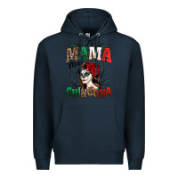 Navy La Mama Mas Chingona Premium Hoodie - texasbilliewilder