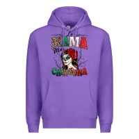 Purple La Mama Mas Chingona Premium Hoodie - texasbilliewilder