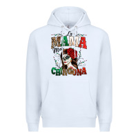 White La Mama Mas Chingona Premium Hoodie - texasbilliewilder
