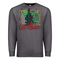 Charcoal Heather Womens Just a Girl Who Loves Christmas Funny Premium Sweatshirt - Bettercallsaul
