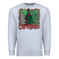 Heather Grey Womens Just a Girl Who Loves Christmas Funny Premium Sweatshirt - Bettercallsaul