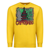 Lemon Womens Just a Girl Who Loves Christmas Funny Premium Sweatshirt - Bettercallsaul
