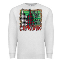 Oatmeal Heather Womens Just a Girl Who Loves Christmas Funny Premium Sweatshirt - Bettercallsaul