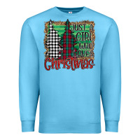 Ocean Blue Womens Just a Girl Who Loves Christmas Funny Premium Sweatshirt - Bettercallsaul