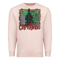 Pale Pink Womens Just a Girl Who Loves Christmas Funny Premium Sweatshirt - Bettercallsaul