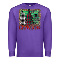 Purple Womens Just a Girl Who Loves Christmas Funny Premium Sweatshirt - Bettercallsaul