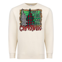 Sandshell Womens Just a Girl Who Loves Christmas Funny Premium Sweatshirt - Bettercallsaul