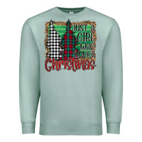 Seafoam Womens Just a Girl Who Loves Christmas Funny Premium Sweatshirt - Bettercallsaul