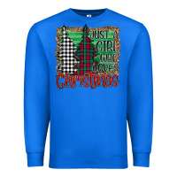 True Royal Womens Just a Girl Who Loves Christmas Funny Premium Sweatshirt - Bettercallsaul