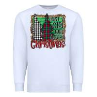 White Womens Just a Girl Who Loves Christmas Funny Premium Sweatshirt - Bettercallsaul