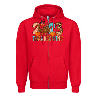 Red 2023 thanksgiving Zipper Hoodie - MaliasSmallBusiness