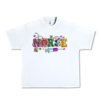 White mardi gras nurse leopard cowhide glitter Urban Heavy Tee - Artiststas
