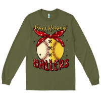 Army Green busy raising ballers malia Long Sleeve Tee - MaliasSmallBusiness