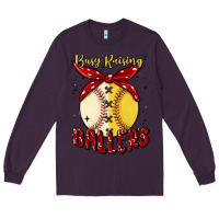 Plum busy raising ballers malia Long Sleeve Tee - MaliasSmallBusiness
