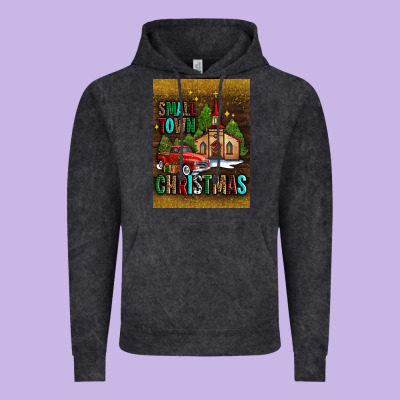 Small Town Christmas Church Vintage Hoodie Designed By Adodesignshop