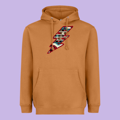 Western Aztec Pattern Lightning Heavyweight Hoodie Designed By Bettercallsaul