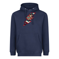 Navy Western Aztec Pattern Lightning Heavyweight Hoodie - Bettercallsaul