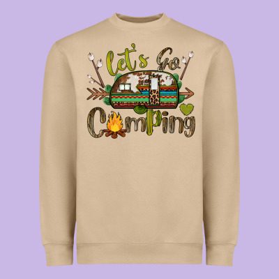 Let's Go Camping Heavyweight Sweatshirt Designed By Barkaloodesign