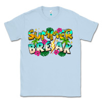 Dusty Blue Summer Break Classic Tee - CowhideDigitalArt