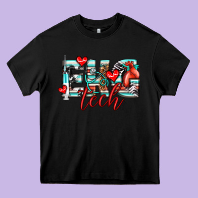 Ekg Tech Heavy Core Tee Designed By Texasbilliewilder