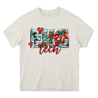 Cream ekg tech Heavy Core Tee - texasbilliewilder