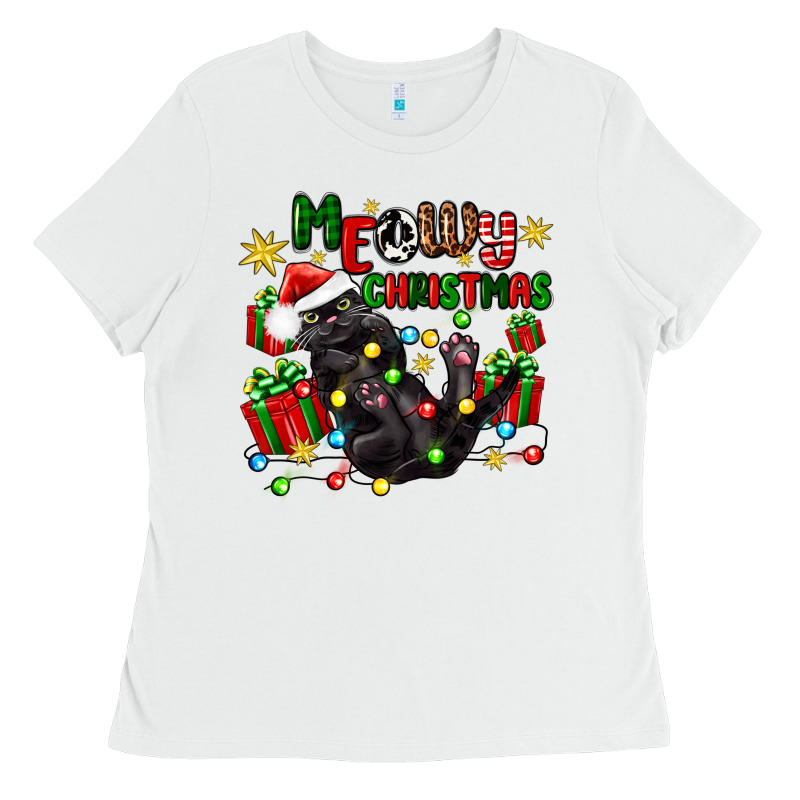 Meowy Christmas Ladies Tee by Zillion Design Studio | Teevron