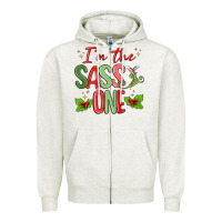 Oatmeal Heather im the sassy one Zipper Hoodie - MaliasSmallBusiness