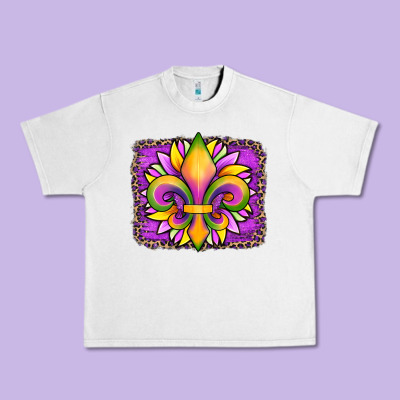 Mardi Gras Fleur De Lis Sunflower Leopard Urban Heavy Tee Designed By Artiststas