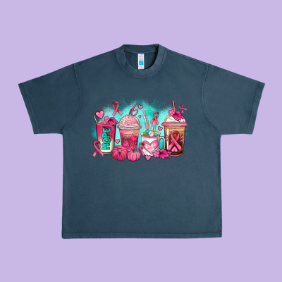 Breast Cancer  Coffee Cups Urban Heavy Tee Designed By Adodesignshop