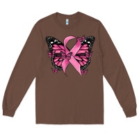 Chestnut breast cancer ribbon  butterfly Long Sleeve Tee - MaliasSmallBusiness