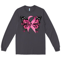 Smoke breast cancer ribbon  butterfly Long Sleeve Tee - MaliasSmallBusiness