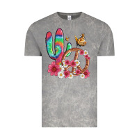 Cloud Rock cactus peace sign flowers and butterflys Vintage Tee - Artiststas
