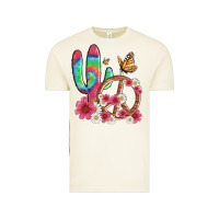 Vintage Arctic cactus peace sign flowers and butterflys Vintage Tee - Artiststas