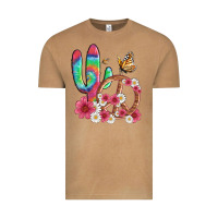 Vintage Camel cactus peace sign flowers and butterflys Vintage Tee - Artiststas