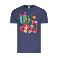 Vintage Denim cactus peace sign flowers and butterflys Vintage Tee - Artiststas