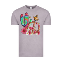 Vintage Zinc cactus peace sign flowers and butterflys Vintage Tee - Artiststas