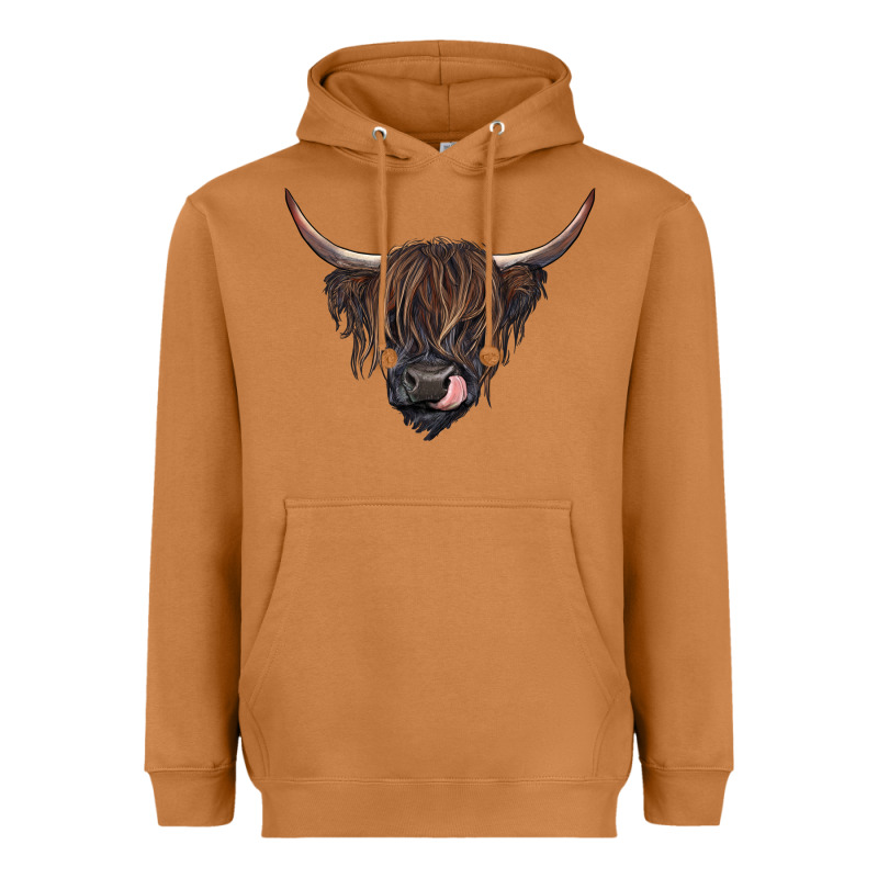 Black Highland Cow Heavyweight Hoodie by RanaPortraitStore | Teevron