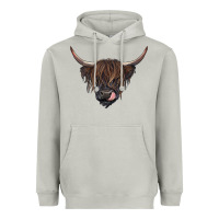 Moon Dust black highland cow Heavyweight Hoodie - RanaPortraitStore