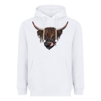 White black highland cow Heavyweight Hoodie - RanaPortraitStore