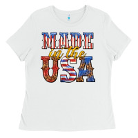 White made in the usa Ladies Tee - texasbilliewilder