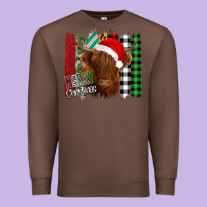 Merry Christmas Cow Premium Sweatshirt Designed By Bettercallsaul