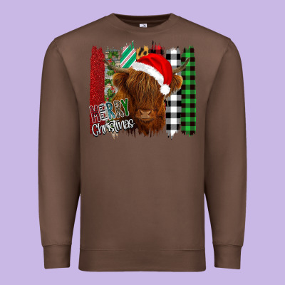 Merry Christmas Cow Premium Sweatshirt Designed By Bettercallsaul