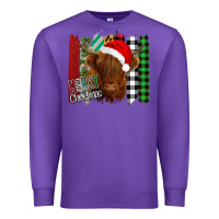 Purple Merry Christmas Cow Premium Sweatshirt - Bettercallsaul