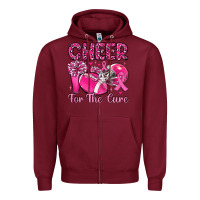 Burgundy cheer for the cure Zipper Hoodie - MaliasSmallBusiness