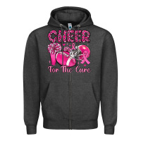 Charcoal Heather cheer for the cure Zipper Hoodie - MaliasSmallBusiness