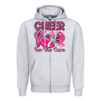 Heather Grey cheer for the cure Zipper Hoodie - MaliasSmallBusiness