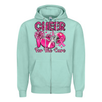 Seafoam cheer for the cure Zipper Hoodie - MaliasSmallBusiness